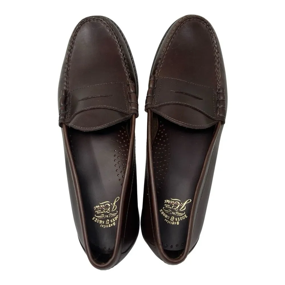 J Crew Camden Loafers Mens 11 Brown Leather Sole Penny Preppy Career BJ009